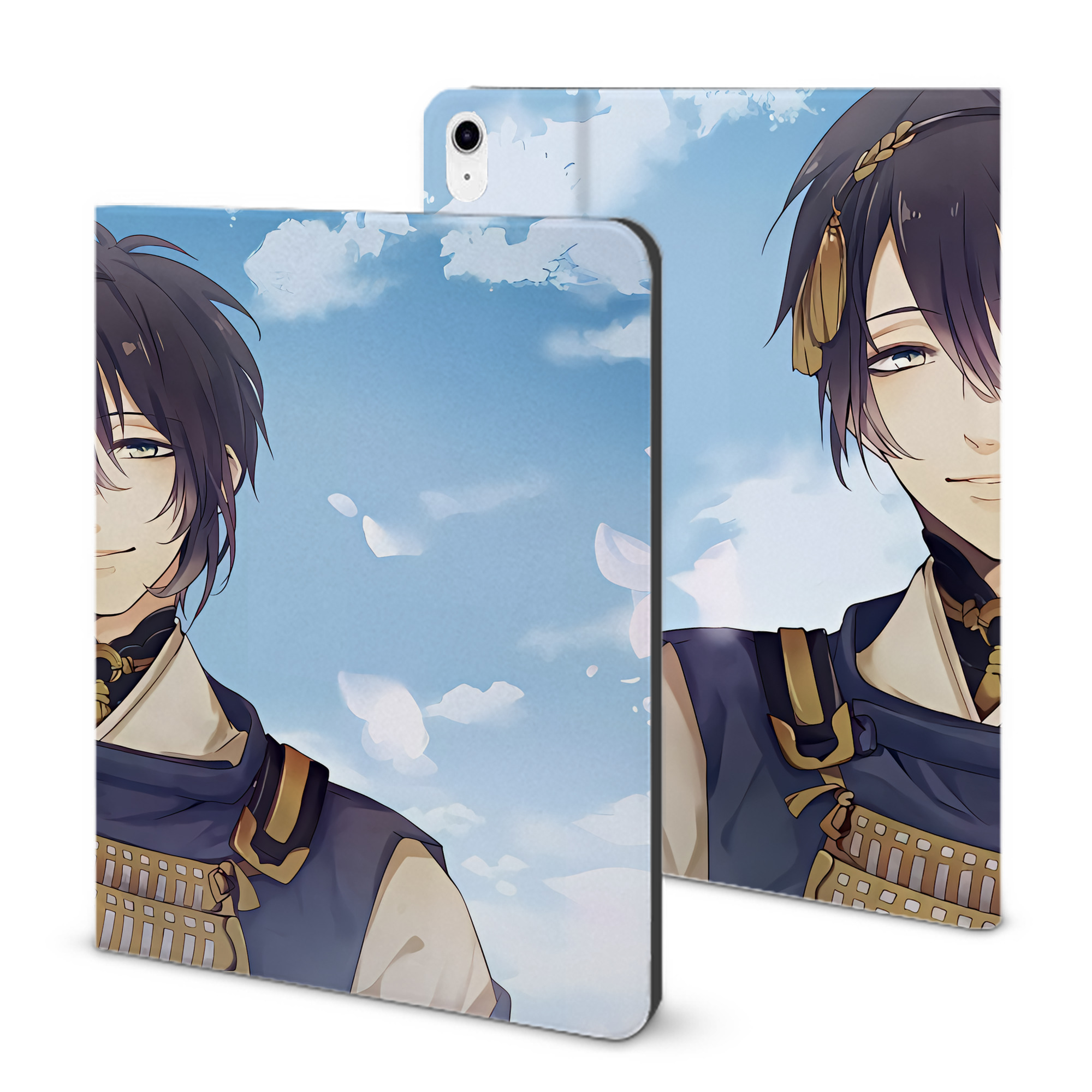 （画像用） 刀剣乱舞 Touken Ranbu IPad ケース ブック型 PUレザー TPU 耐衝撃 軽量 薄型 ペン収納なし 全面保護 IPad 各モデル対応